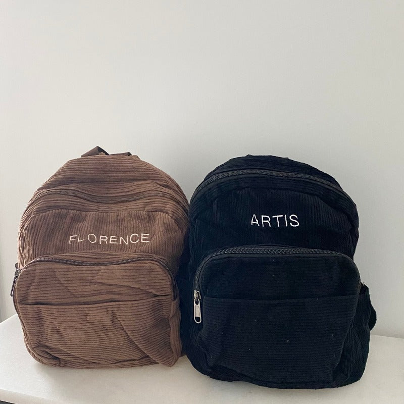 Personalised Corduroy Backpack - Mini Muse co.