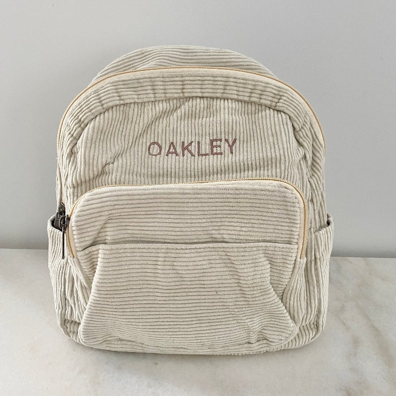 snow bag with mauve thread