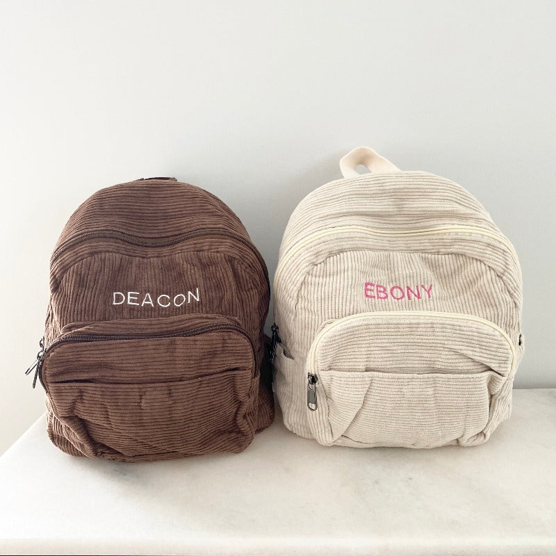 Personalised Corduroy Backpack - Mini Muse co.