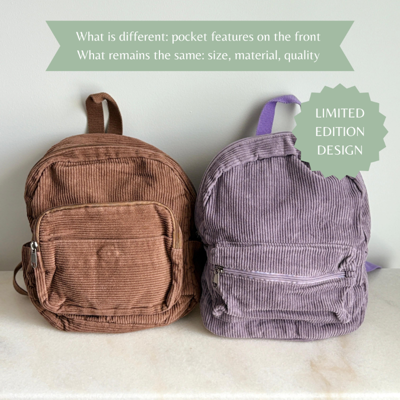 Personalised Corduroy Backpack