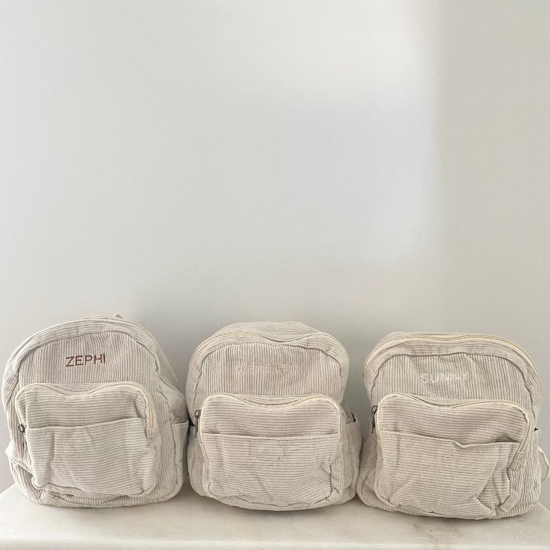 Personalised Corduroy Backpack - Mini Muse co.