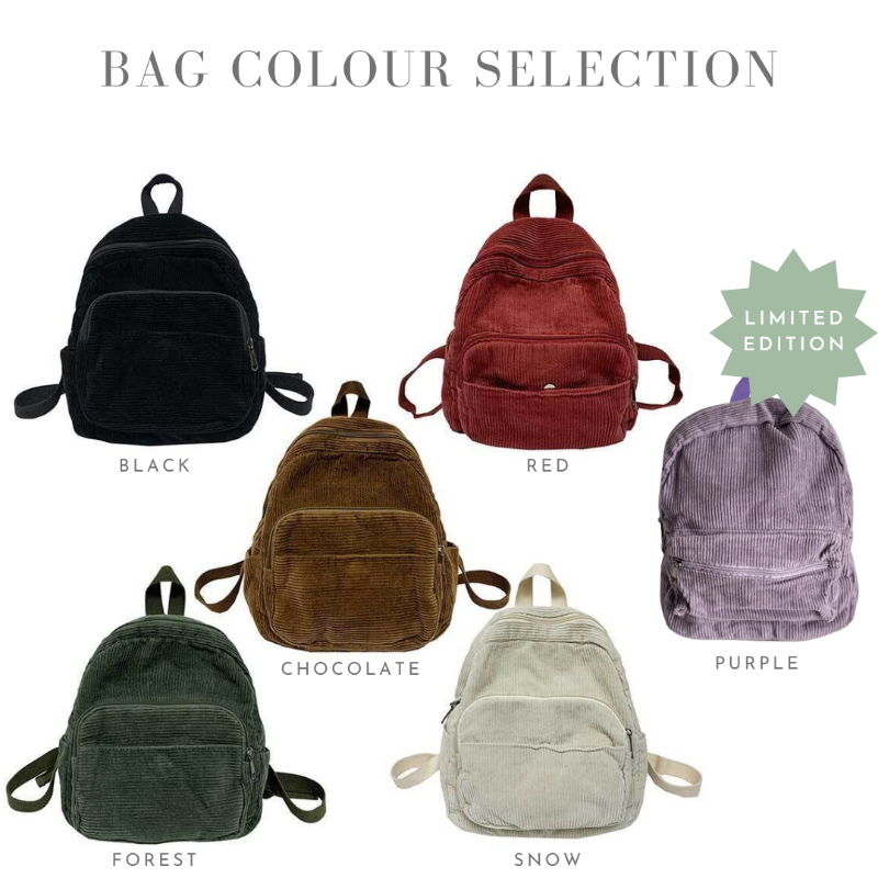 Personalised Corduroy Backpack