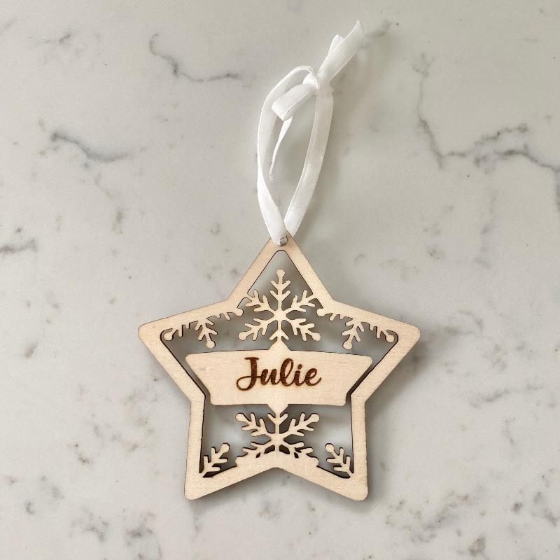 personalised star ornament