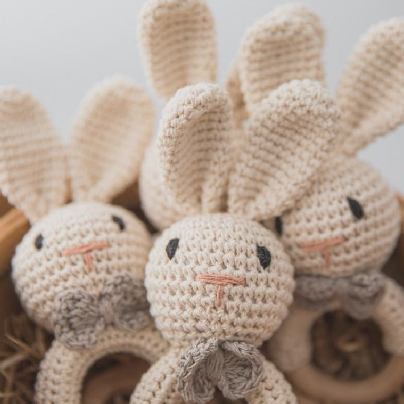 Crochet Bunny Rattle - Mini Muse co.