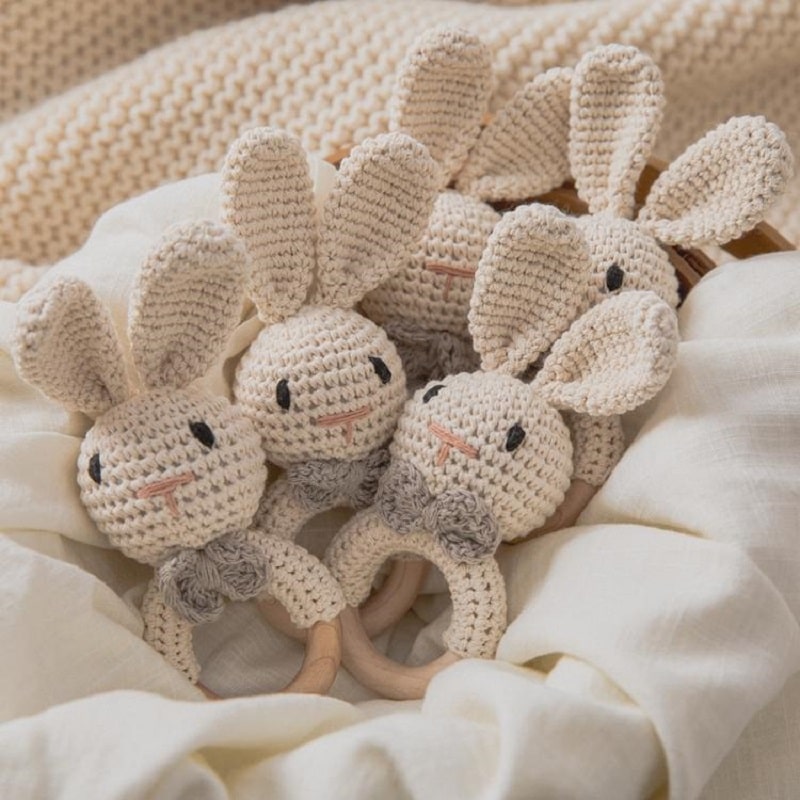 Crochet Bunny Rattle - Mini Muse co.