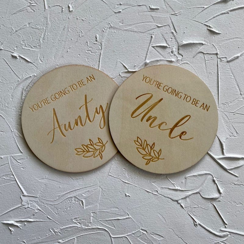 Uncle - Single Wooden Announcement Disc - Mini Muse co.