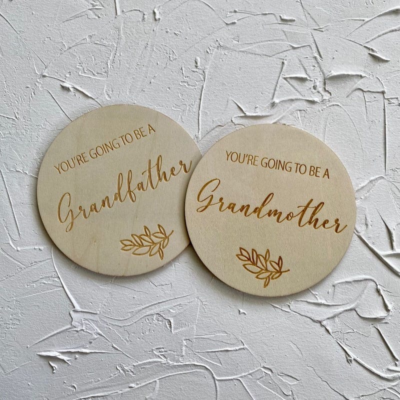 Grandmother - Single Wooden Announcement Disc - Mini Muse co.