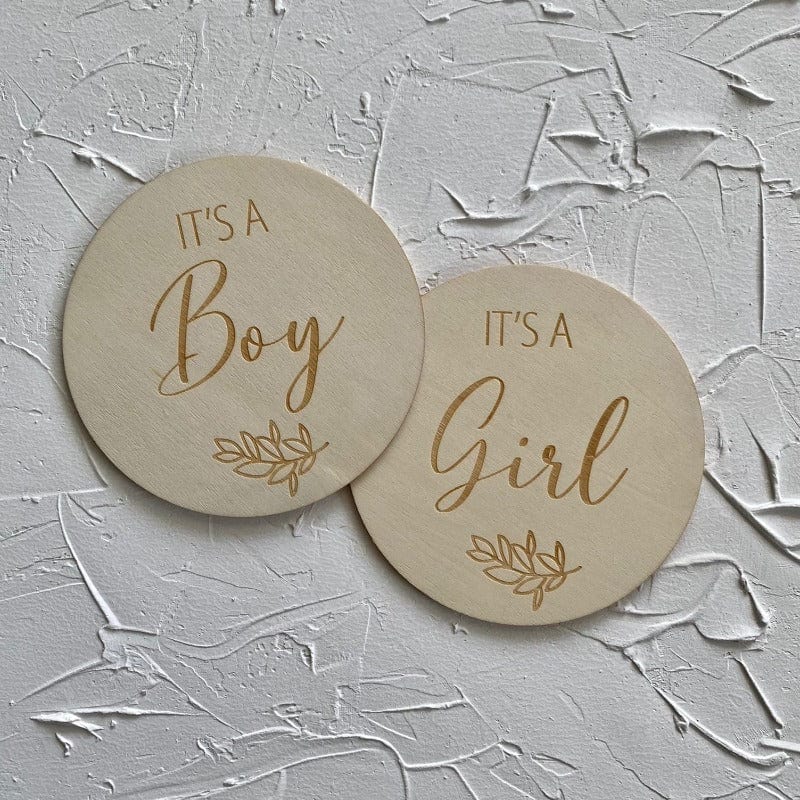 It's a Boy - Single Wooden Announcement Disc - Mini Muse co.