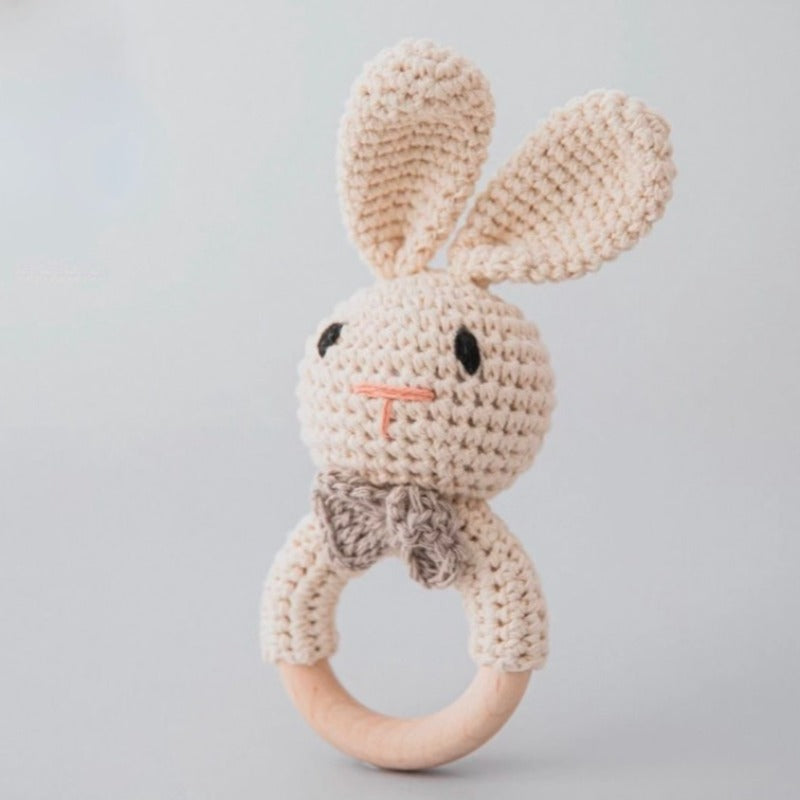 Crochet Bunny Rattle - Mini Muse co.