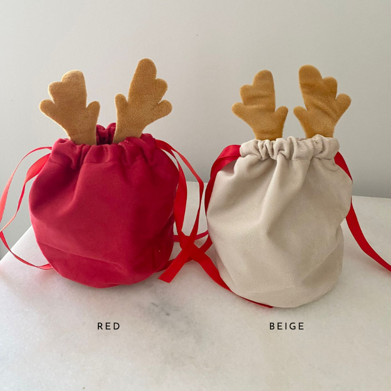Personalised Christmas Reindeer Pouch - Mini Muse co.