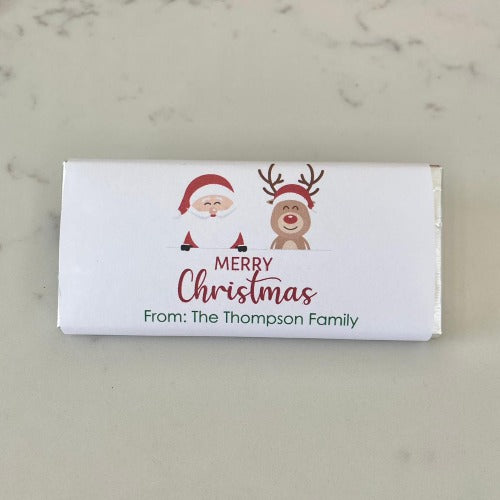Santa & Rudolph Xmas Chocolate Bar - Mini Muse co.